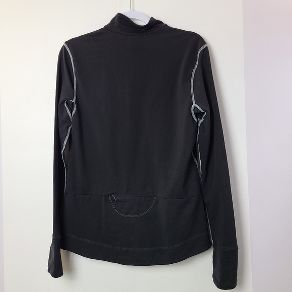 Alo Yoga women's black 1/2 zip layering neutral long sleeve pullover shirt, sz L - Picture 2 of 7